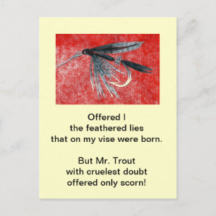 "Grausame Forelle" Postkarte "Black Gnat"