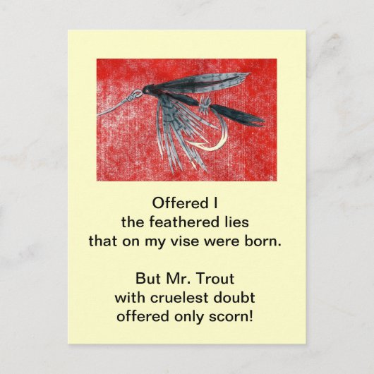"Grausame Forelle" Postkarte "Black Gnat" (Vorderseite)