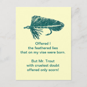 "Grausame Forelle" Postkarte "Grüne Matuka"
