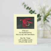 "Grausame Forelle" Postkarte "Red Ibis" (Stehend Vorderseite)