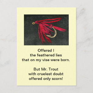 "Grausame Forelle" Postkarte "Red Ibis"