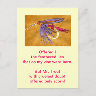 "Grausame Forelle" Postkarte "Rosa und Lila"