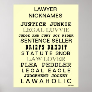 Grausamer Anwalt ernennt den Funny Lawyer Nickname Poster