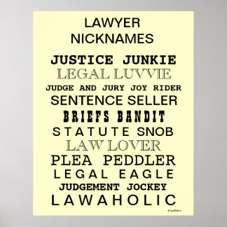 Grausamer Anwalt ernennt den Funny Lawyer Nickname Poster