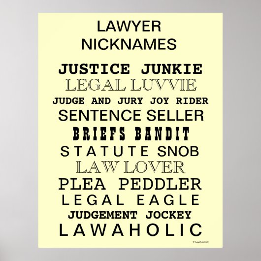 Grausamer Anwalt ernennt den Funny Lawyer Nickname Poster (Vorne)