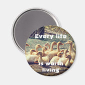 Grausamer freier Magnet mit Enten, vegan (Vorderseite/Rückseite)