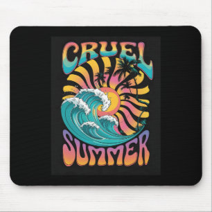 Grausamer Sommer Retro-Welle Palmenbaum Urlaub Mousepad