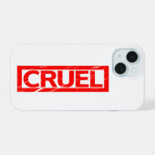 Grausamer Stempel iPhone 15 Hülle (Rückseite (Horizontal))