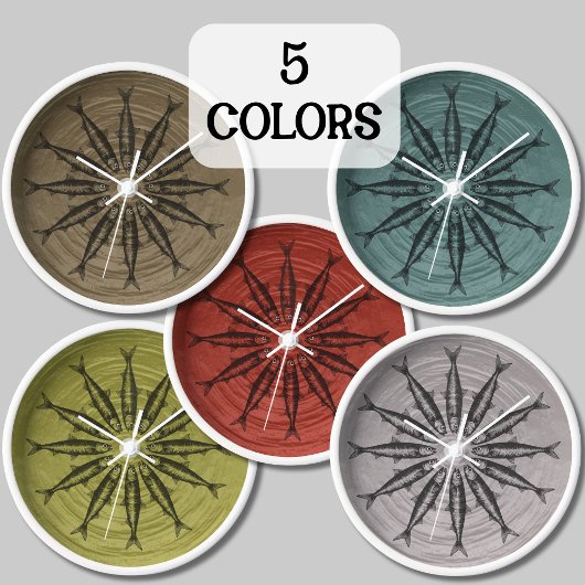 Grausardische Zeichnend Sketch-Fischmuster Uhr