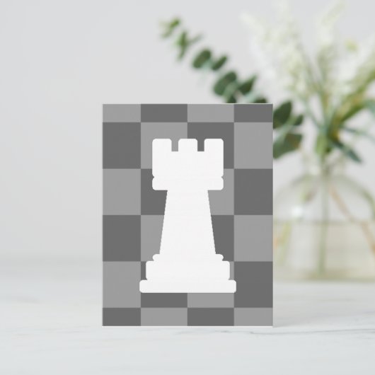 Grauschachbrett Rook Postkarte (Stehend Vorderseite)