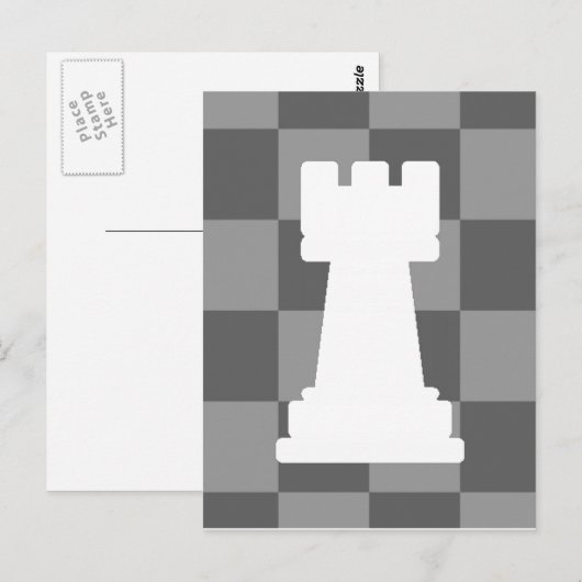 Grauschachbrett Rook Postkarte (Vorne/Hinten)
