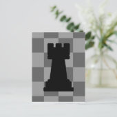 Grauschachbrett Rook Postkarte (Stehend Vorderseite)