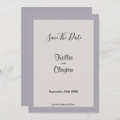 Grauschattierungen Save the Date Gerahmt (Vorne/Hinten)