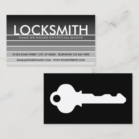Grauschau LOCKSMITH Visitenkarte (Vorne/Hinten)