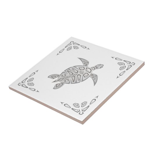 Grauschildkröte und Ornamente Fliese (Seite)