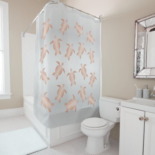 Grauschildkröten und Rose | Küste Duschvorhang (Beispiel)