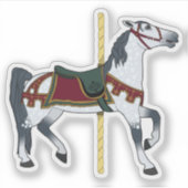 Grauschimmel-Karussellpferd Aufkleber (Vorderseite)