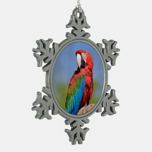 Grauschimmel Schneeflocken Zinn-Ornament (Links)