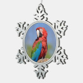 Grauschimmel Schneeflocken Zinn-Ornament (Rechts)