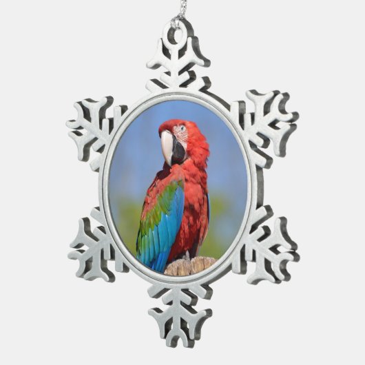 Grauschimmel Schneeflocken Zinn-Ornament (Rechts)