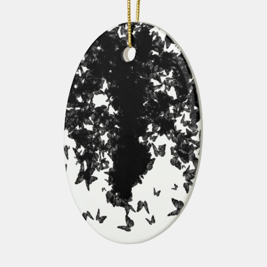 Grauschmetterling Keramik Ornament (Links)