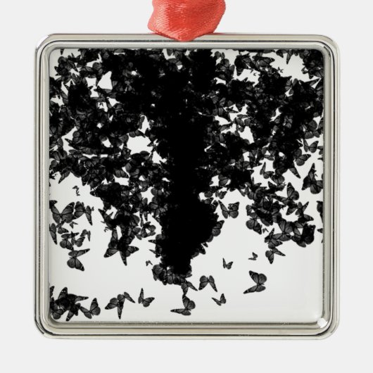 Grauschmetterling Silbernes Ornament (Vorne)
