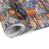 Grauschmuck-oder-Treating in Halloween-Kostümen Geschenkpapier (Rolleneckpunkt)