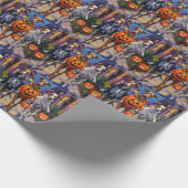 Grauschmuck-oder-Treating in Halloween-Kostümen Geschenkpapier (Ecke)