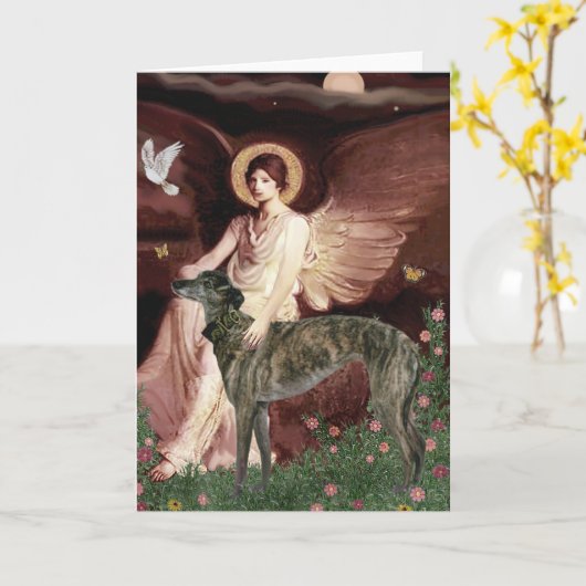 Grauschwanz (br) - sitzender Engel Karte (Gelbe Blume)