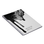 Grauschwarz Abstrakt Glossy Nahtlose Marmorspirale Notizblock (Rechte Seite)