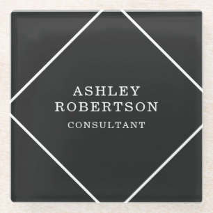 Grauschwarz Beruflich Stilvoll Minimalistische Tre Glasuntersetzer