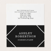 Grauschwarz Beruflich Stilvoll Minimalistische Tre Visitenkarten (Außenseite Aufgefaltet)