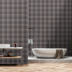 Grauschwarz Grosser Tartan Kariert Tapete
