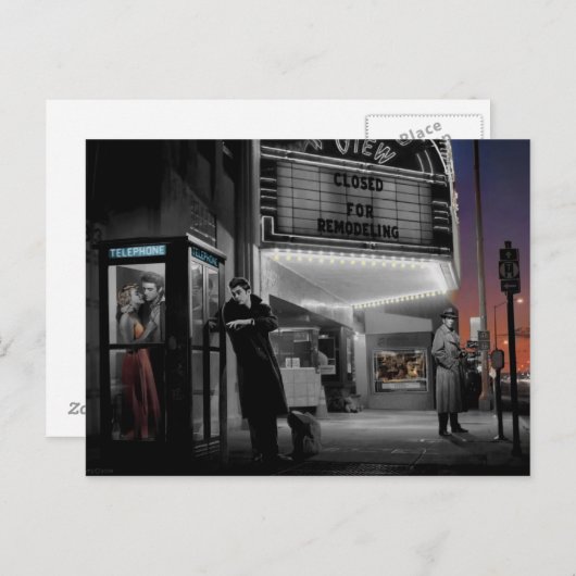 Grauschwarz Postkarte (Vorne/Hinten)