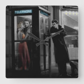 Grauschwarz Quadratische Wanduhr (Vorderseite)