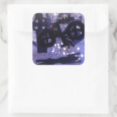 Grauschwarz Quadratischer Aufkleber (Tasche)