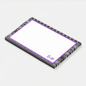 Grauschwarz und Lila Post-it Klebezettel (angewinkelt)