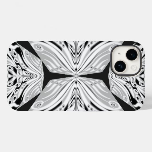 Grauschwarz und Weiß Butterfly Flügelgeflügel Abst Case-Mate iPhone Hülle (Rückseite (Horizontal))