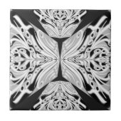 Grauschwarz und Weiß Butterfly Flügelgeflügel Abst Fliese (Vorderseite)