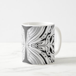 Grauschwarz und Weiß Butterfly Flügelgeflügel Abst Kaffeetasse