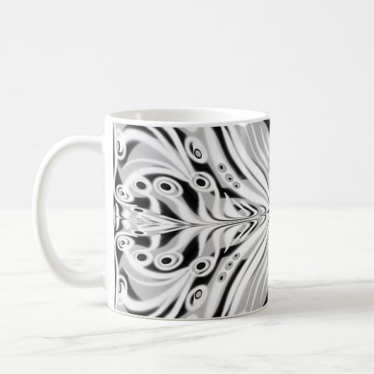 Grauschwarz und Weiß Butterfly Flügelgeflügel Abst Kaffeetasse (Links)