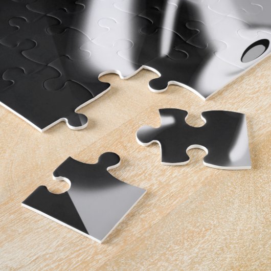 Grauschwarz und Weiß Butterfly Flügelgeflügel Abst Puzzle (Seite)