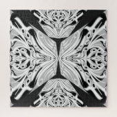 Grauschwarz und Weiß Butterfly Flügelgeflügel Abst Puzzle (Vertikal)