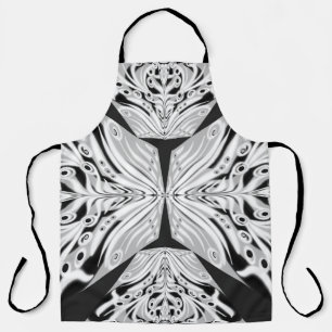 Grauschwarz und Weiß Butterfly Flügelgeflügel Abst Schürze