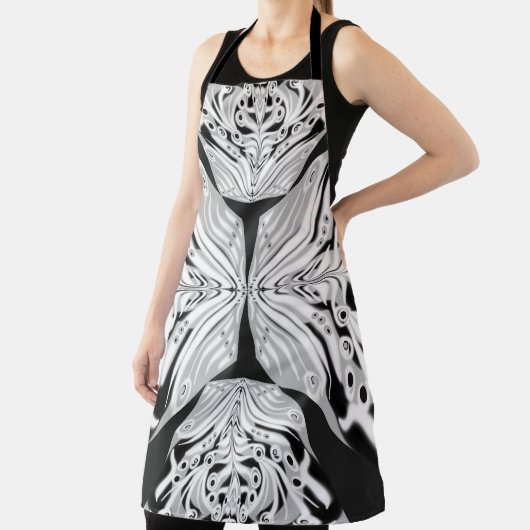 Grauschwarz und Weiß Butterfly Flügelgeflügel Abst Schürze (InSitu)