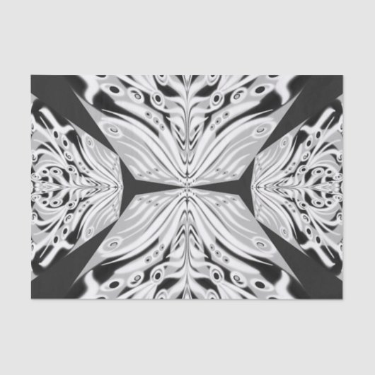 Grauschwarz und Weiß Butterfly Flügelgeflügel Abst Seidenpapier (Vorderseite)