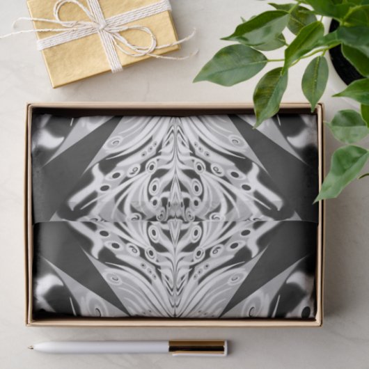 Grauschwarz und Weiß Butterfly Flügelgeflügel Abst Seidenpapier (Geschenk)