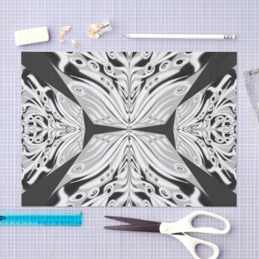 Grauschwarz und Weiß Butterfly Flügelgeflügel Abst Seidenpapier (Handwerk)