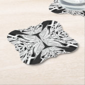 Grauschwarz und Weiß Butterfly Flügelgeflügel Abst Untersetzer (angewinkelt)