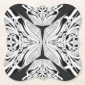 Grauschwarz und Weiß Butterfly Flügelgeflügel Abst Untersetzer (Vorderseite)